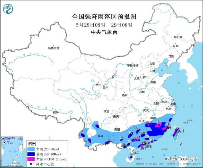 暴雨黄色预警:江西福建广西广东台湾等地部分地区有大暴雨