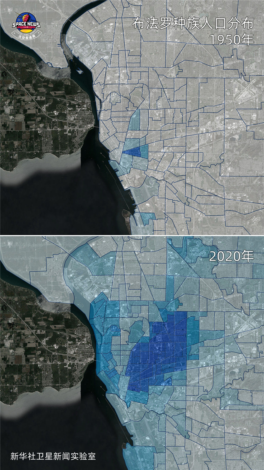 卫星影像显示美国城市顽疾