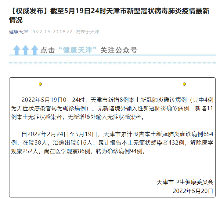 天津昨日新增本土 8 11 例 新华社客户端
