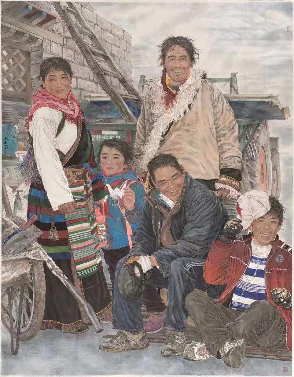 倪春林的“生宣重彩”工笔人物画，打破了“工笔”与“写意”之间的观念壁垒