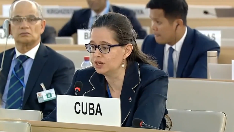 古巴代表近70国在联合国人权理事会做共同发言反对以人权为借口干涉中国内政