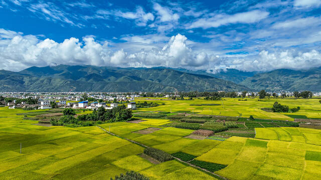 丽江市永胜县三川坝子田园风光.