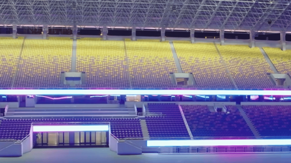 新华社——追光|这座揭开面纱的亚运会足球决赛场，瞧瞧有啥不一样(图5)