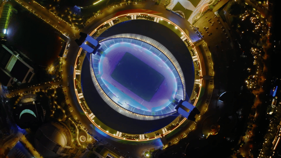 新华社——追光|这座揭开面纱的亚运会足球决赛场，瞧瞧有啥不一样(图9)