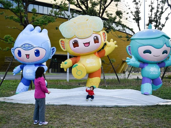 新华社——追光|这座揭开面纱的亚运会足球决赛场，瞧瞧有啥不一样(图10)