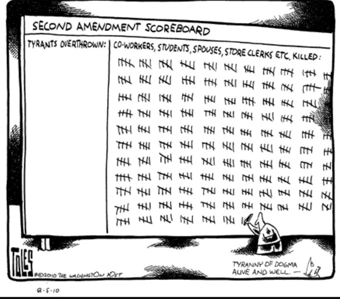 一幅幅犀利漫画，解不开美国枪支暴力死结