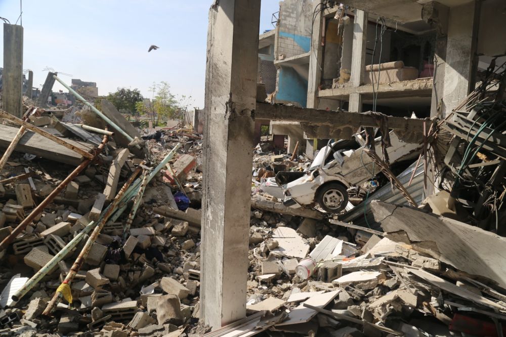 这是1月18日在加沙地带北部杰巴利耶拍摄的建筑废墟。新华社发（阿卜杜拉赫曼·萨拉马摄）