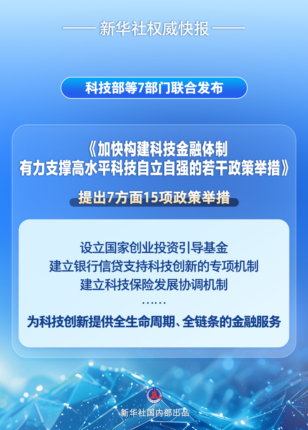 新华社权威快报|七部门共同发力！15项举措支持加快构建科技金融体制