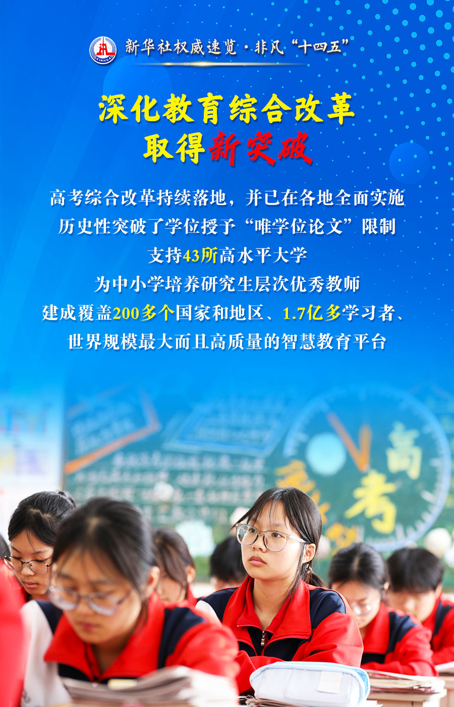 新华社权威速览·非凡“十四五”｜从五个“新”，看教育强国成绩单！
