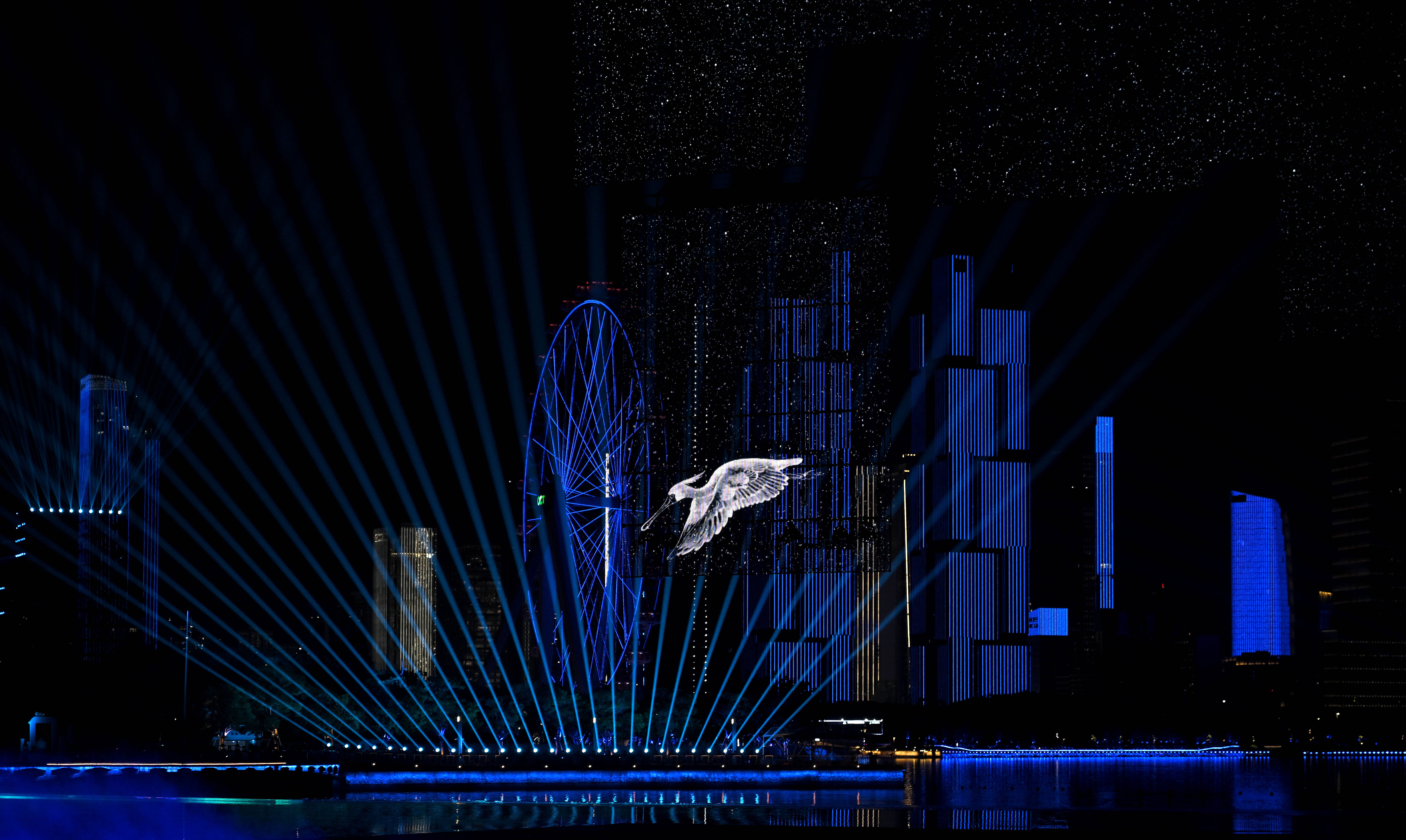 ↑ 这是拍摄的闭幕式现场。 新华社记者 张龙 摄