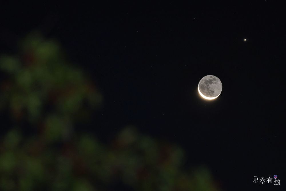 这是2026年9月9日在黑龙江省同江市拍摄的木星伴月。(刘万平 摄)